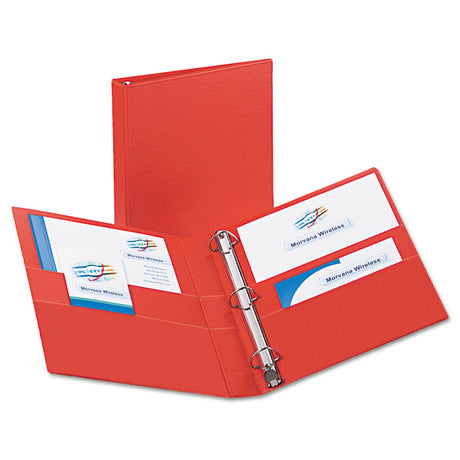 Heavy-Duty Non-View Binder with DuraHinge and One Touch EZD Rings, 3 Rings, 1" Capacity, 11 x 8.5, Red