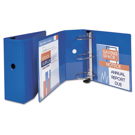 Heavy-Duty Non-View Binder with DuraHinge, Locking One Touch EZD Rings and Thumb Notch, 3 Rings, 5" Capacity, 11 x 8.5, Blue