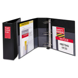 Heavy-Duty Non-View Binder with DuraHinge, Three Locking One Touch EZD Rings and Spine Label, 4" Capacity, 11 x 8.5, Black