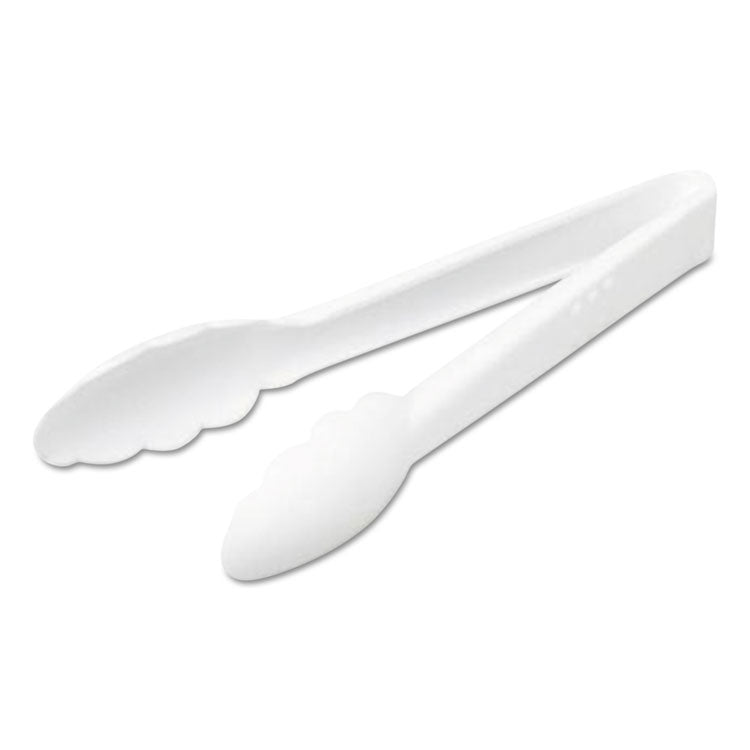 Tongs, Plastic, White, 9", 4/Pack
