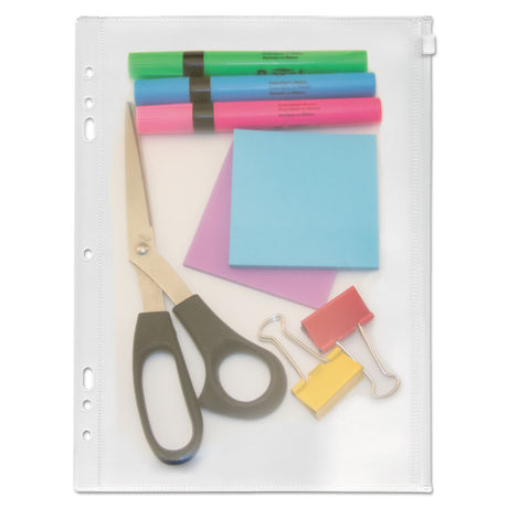 Zip-All Ring Binder Pocket, 8.5 x 11, Clear