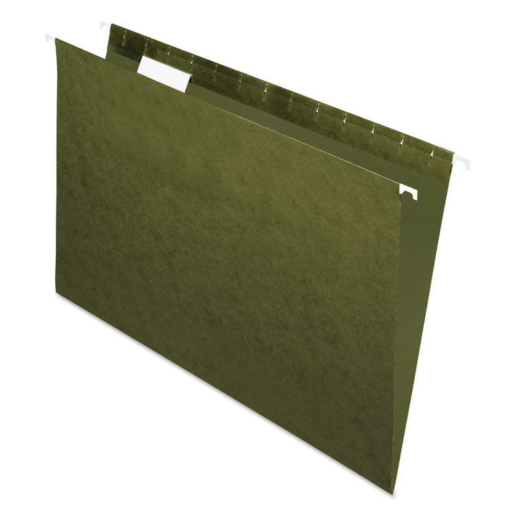 Standard Green Hanging Folders, Legal Size, 1/5-Cut Tabs, Standard Green, 25/Box