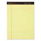 Gold Fibre Writing Pads, Wide/Legal Rule, 50 Canary-Yellow 8.5 x 11.75 Sheets, 4/Pack