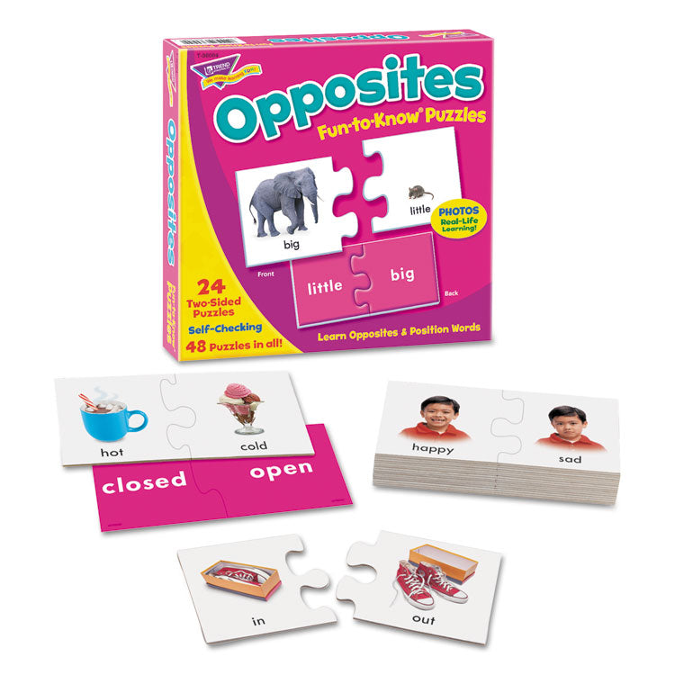 Fun to Know Puzzles, Opposites, Ages 3 and Up, 24 Puzzles