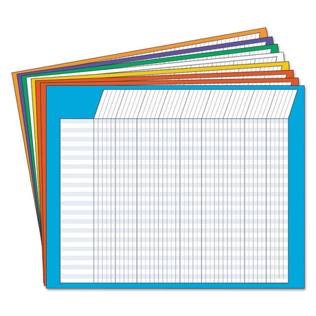 Jumbo Horizontal Incentive Chart Pack, 28 x 22, Assorted Colors with Assorted Borders, 8/Pack