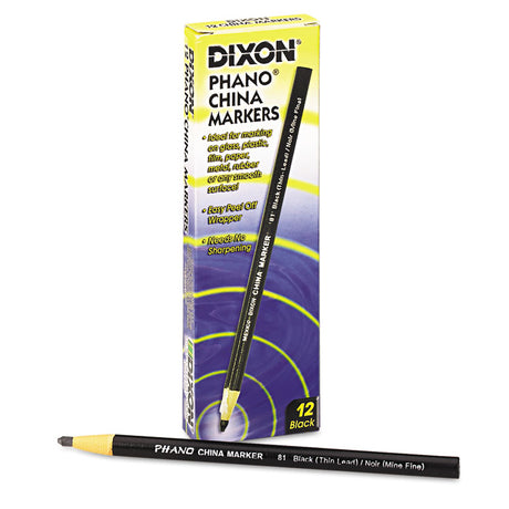 China Marker, Black, Thin Lead, Dozen