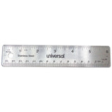 Stainless Steel Ruler, Standard/Metric, 6" Long