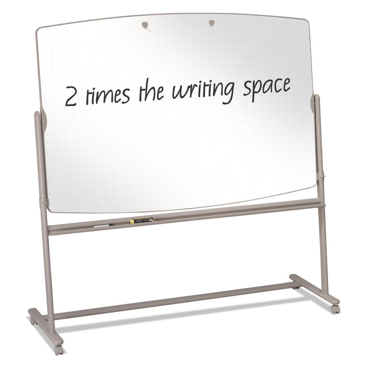 Total Erase Reversible Mobile Presentation Easel, Large, 72 x 48, White Surface, Neutral/Beige Steel Frame