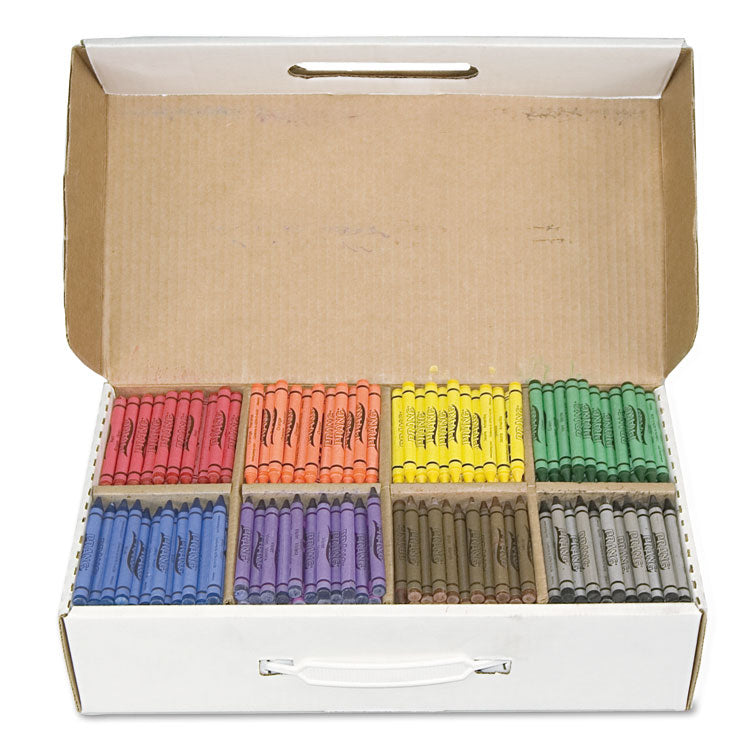 Crayons Made with Soy, 100 Each of 8 Colors, 800/Carton