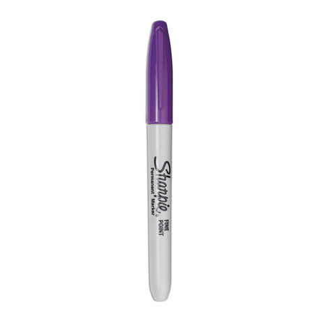 Fine Tip Permanent Marker, Fine Bullet Tip, Purple, Dozen