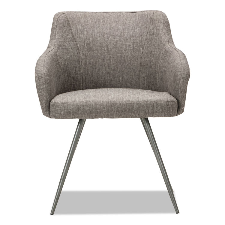 Alera Captain Series Guest Chair, 23.8" x 24.6" x 30.1", Gray Tweed Seat, Gray Tweed Back, Chrome Base