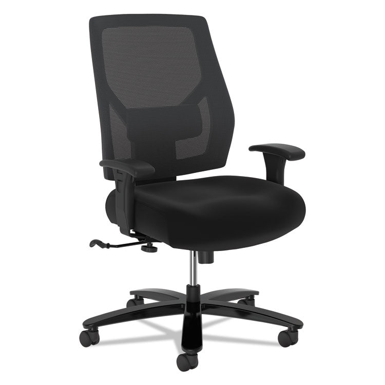 Crio Big and Tall Mid-Back Task Chair, Supports Up to 450 lb, 18" to 22" Seat Height, Black