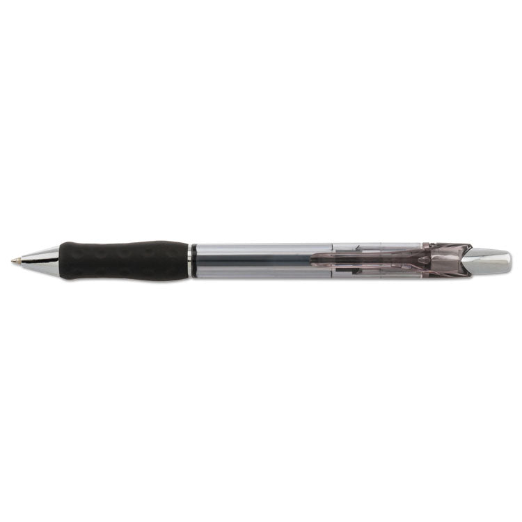 R.S.V.P. Super RT Ballpoint Pen, Retractable, Medium 0.7 mm, Black Ink, Clear/Black Barrel, Dozen