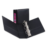 Mini Size Durable Non-View Binder with Round Rings, 3 Rings, 2" Capacity, 8.5 x 5.5, Black