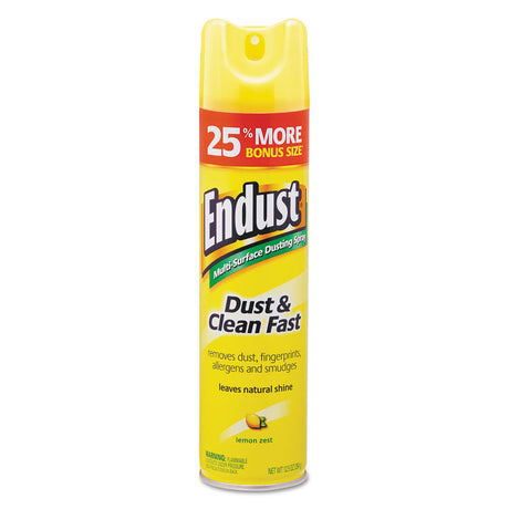 Endust Multi-Surface Dusting and Cleaning Spray, Lemon Zest, 12.5 oz Aerosol Spray, 6/Carton