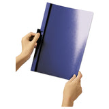 DuraClip Report Cover, Clip Fastener, 8.5 x 11, Clear/Navy, 25/Box