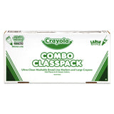 Crayon and Ultra-Clean Washable Marker Classpack, 8 Colors, 128 Each Crayons/Markers, 256/Box