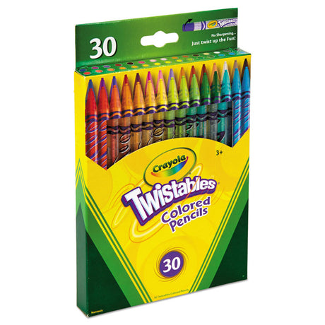 Twistables Colored Pencils, 2 mm, 2B, Assorted Lead and Barrel Colors, 30/Pack