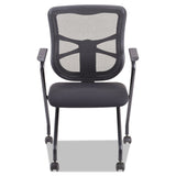 Alera Elusion Mesh Nesting Chairs with Padded Arms, Supports Up to 275 lb, 18.11" Seat Height, Black, 2/Carton