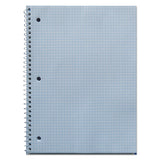 Wirebound Notebook, 1-Subject, Quadrille Rule (4 sq/in), Black Cover, (70) 10.5 x 8 Sheets