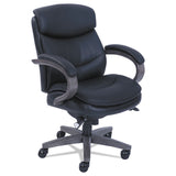 Woodbury Mid-Back Executive Chair, Supports Up to 300 lb, 18.75  to 21.75  Seat Height, Black Seat/Back, Weathered Gray Base