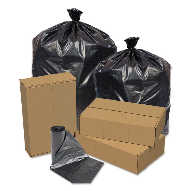 Eco Strong Can Liners, 45 gal, 1.5 mil, 40  x 46 , Black, 100/Carton