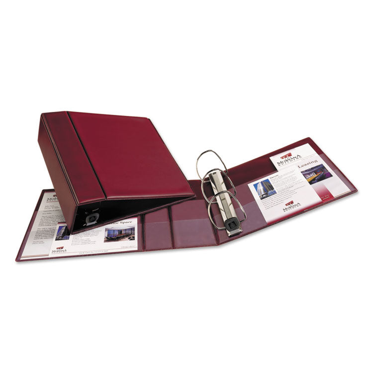 Heavy-Duty Non-View Binder with DuraHinge and Locking One Touch EZD Rings, 3 Rings, 4" Capacity, 11 x 8.5, Maroon