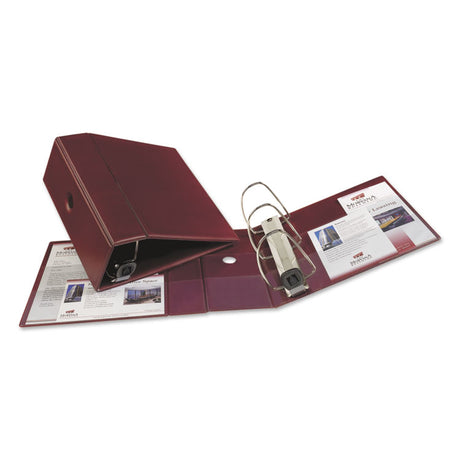 Heavy-Duty Non-View Binder with DuraHinge, Three Locking One Touch EZD Rings and Thumb Notch, 5" Capacity, 11 x 8.5, Maroon