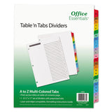 Table  n Tabs Dividers, 26-Tab, A to Z, 11 x 8.5, White, Assorted Tabs, 1 Set