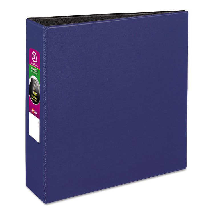 Durable Non-View Binder with DuraHinge and Slant Rings, 3 Rings, 3" Capacity, 11 x 8.5, Blue