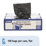 Total Recycled Content Plastic Trash Bags, 60 gal, 1.5 mil, 36  x 58 , Black/Brown, 100/Carton