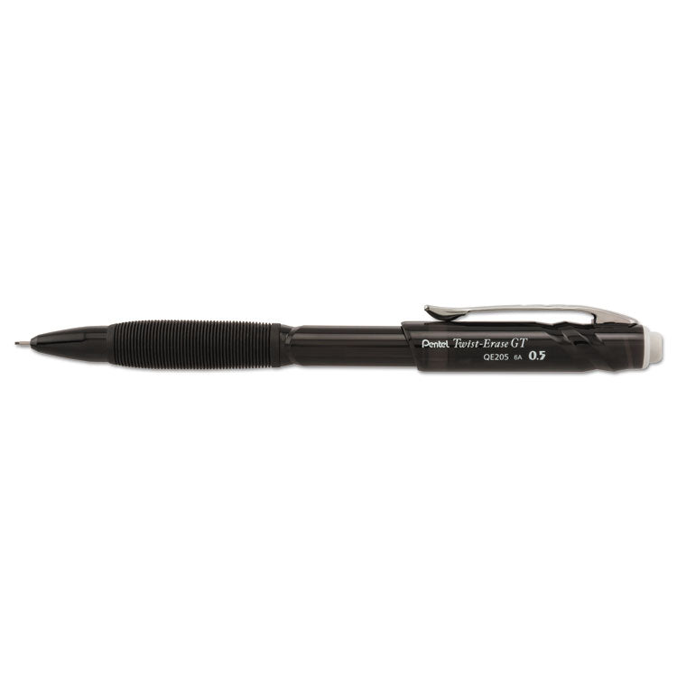 Twist-Erase GT Pencils, 0.5 mm, HB (#2), Black Lead, Black Barrel