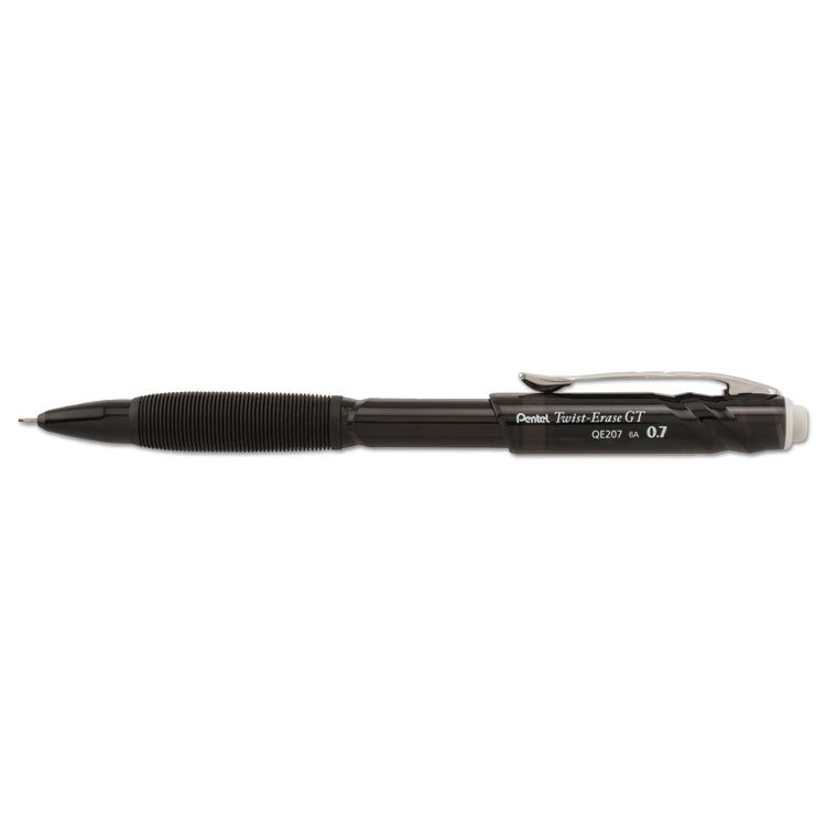 Twist-Erase GT Pencils, 0.7 mm, HB (#2), Black Lead, Black Barrel