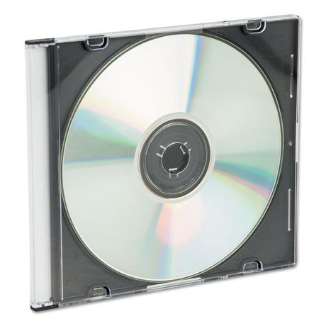 CD/DVD Slim Jewel Cases, Clear/Black, 25/Pack