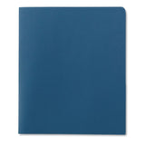 Two-Pocket Folder, Embossed Leather Grain Paper, 100-Sheet Capacity, 11 x 8.5, Blue, 25/Box