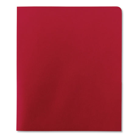 Two-Pocket Folder, Textured Paper, 100-Sheet Capacity, 11 x 8.5, Red, 25/Box