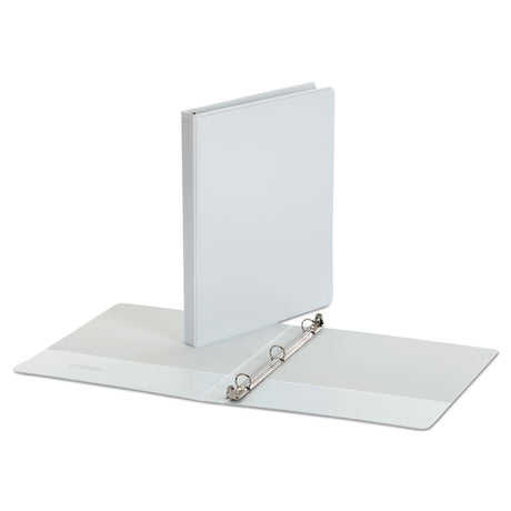 Economy Round Ring View Binder, 3 Rings, 0.5" Capacity, 11 x 8.5, White