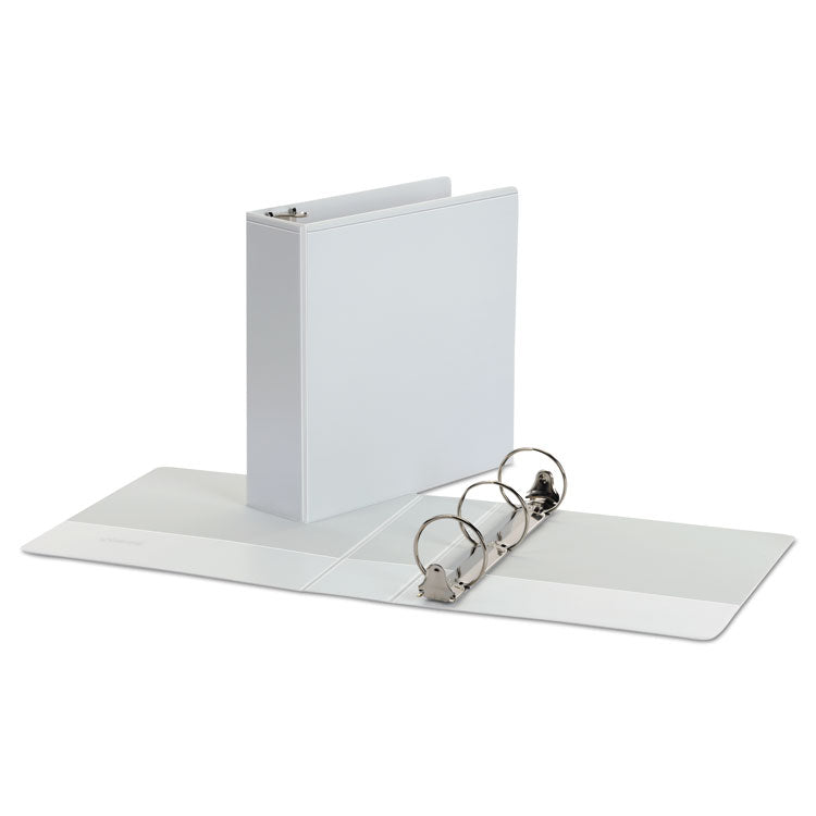 Economy Round Ring View Binder, 3 Rings, 3" Capacity, 11 x 8.5, White