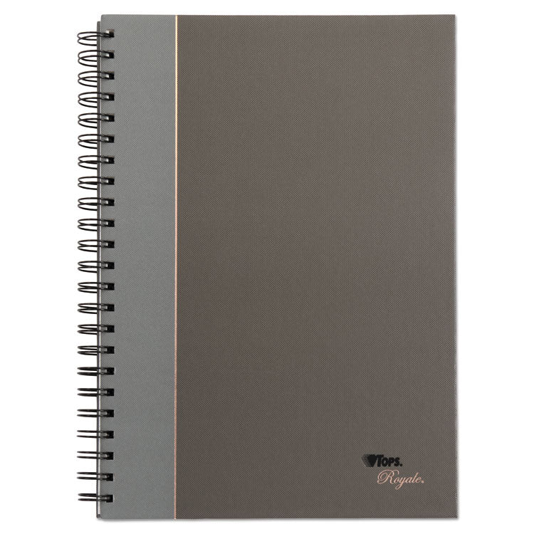 Royale Wirebound Business Notebooks, 1-Subject, Medium/College Rule, Black/Gray Cover, (96) 11.75 x 8.25 Sheets