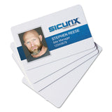 SICURIX Blank ID Card, 2 1/8 x 3 3/8, White, 100/Pack