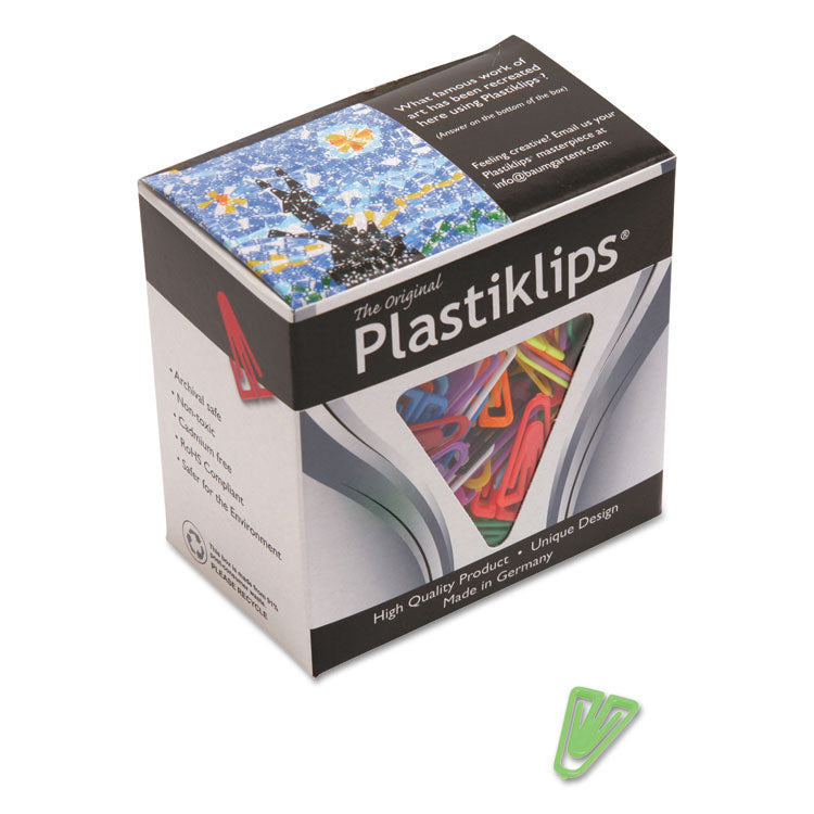 Plastiklips Paper Clips, Small, Smooth, Assorted Colors, 1,000/Box