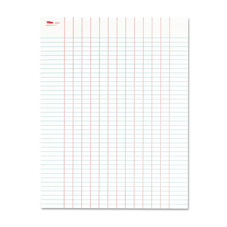 Data Pad with Plain Column Headings, Data/Lab-Record Format, 13 Columns, 8.5 x 11, White, 50 Sheets