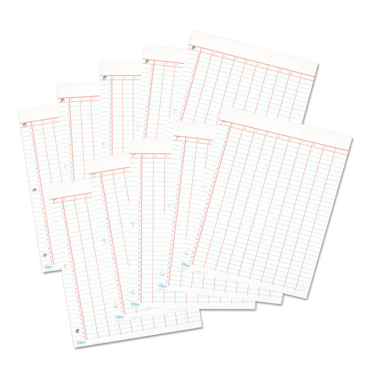 Data Pad with Numbered Column Headings, Data/Lab-Record Format, Wide/Legal Rule, 10 Columns, 8.5 x 11, White, 50 Sheets