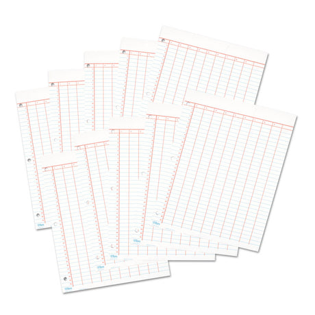 Data Pad with Numbered Column Headings, Data/Lab-Record Format, Wide/Legal Rule, 10 Columns, 8.5 x 11, White, 50 Sheets