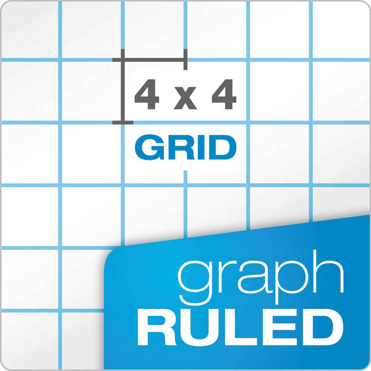 Cross Section Pads, Cross-Section Quadrille Rule (4 sq/in, 1 sq/in), 50 White 8.5 x 11 Sheets