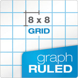 Cross Section Pads, Cross-Section Quadrille Rule (8 sq/in, 1 sq/in), 50 White 8.5 x 11 Sheets