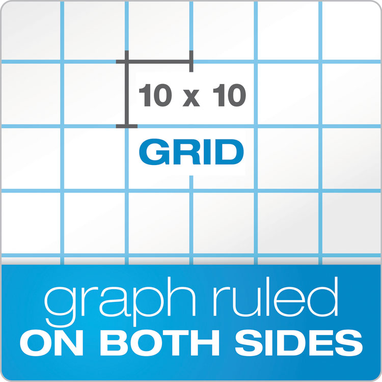 Cross Section Pads, Cross-Section Quadrille Rule (10 sq/in, 1 sq/in), 50 White 8.5 x 11 Sheets