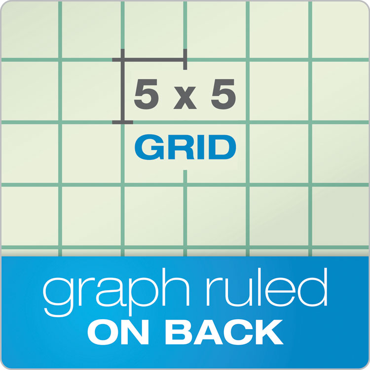Engineering Computation Pads, Cross-Section Quadrille Rule (5 sq/in, 1 sq/in), Green Cover, 200 Green-Tint 8.5 x 11 Sheets