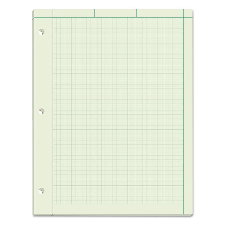 Engineering Computation Pads, Cross-Section Quadrille Rule (5 sq/in, 1 sq/in), Green Cover, 100 Green-Tint 8.5 x 11 Sheets