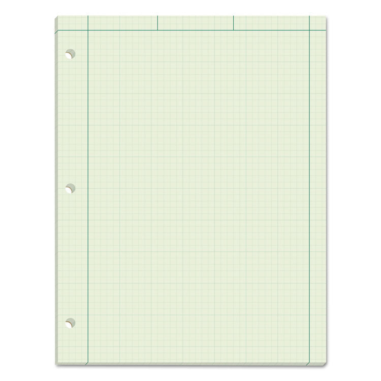 Engineering Computation Pads, Cross-Section Quad Rule (5 sq/in, 1 sq/in), Black/Green Cover, 100 Green-Tint 8.5 x 11 Sheets